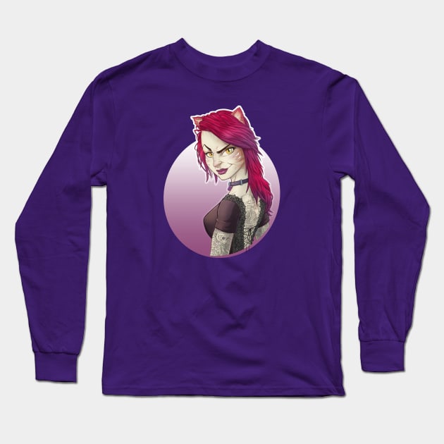 Alt-Fashion Cat Girl Long Sleeve T-Shirt by jpowersart